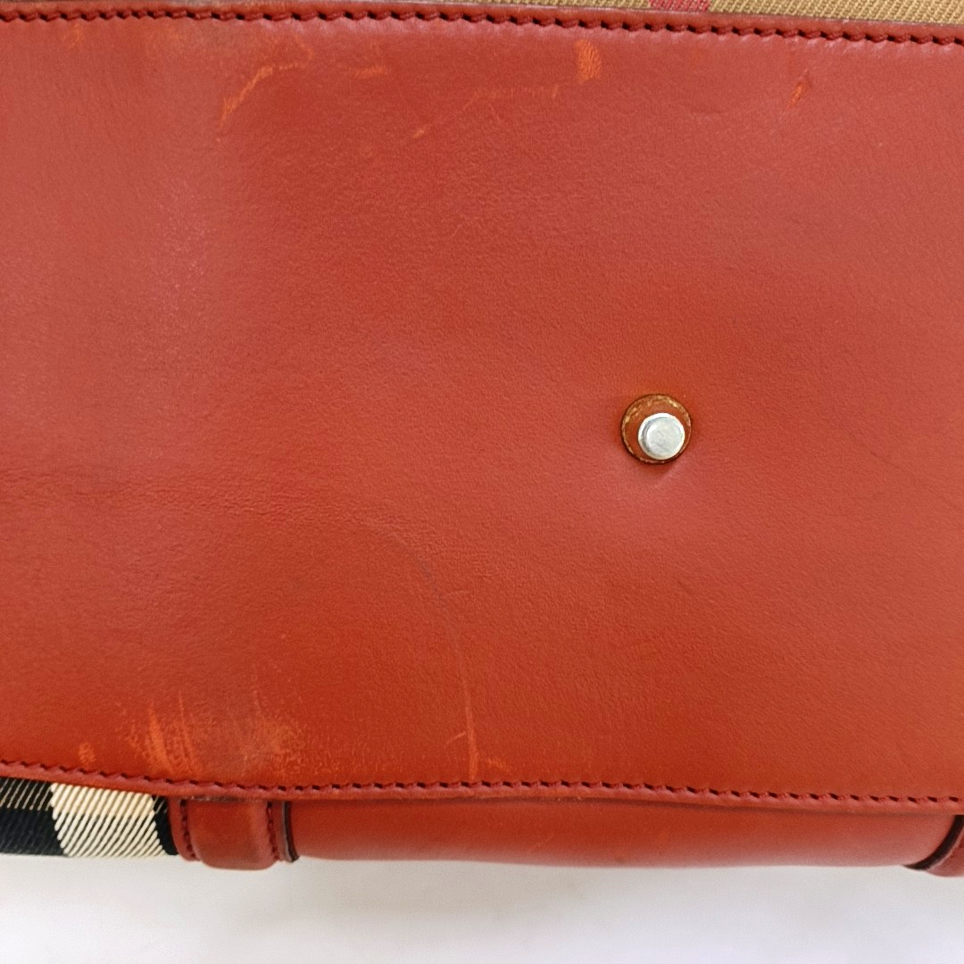 BURBERRY Alchester Red Canvas Handbag Golden hardware-(SKU)-959788155