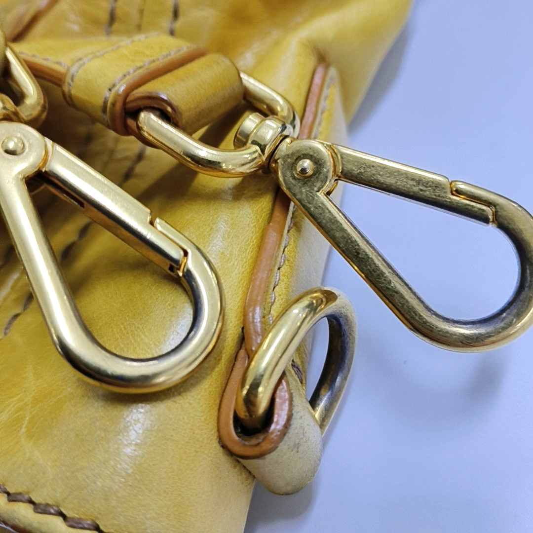 PRADA Tote bag Yellow Leather Crossbody Bag Golden hardware Removable shoulder strap-(SKU)-959736283