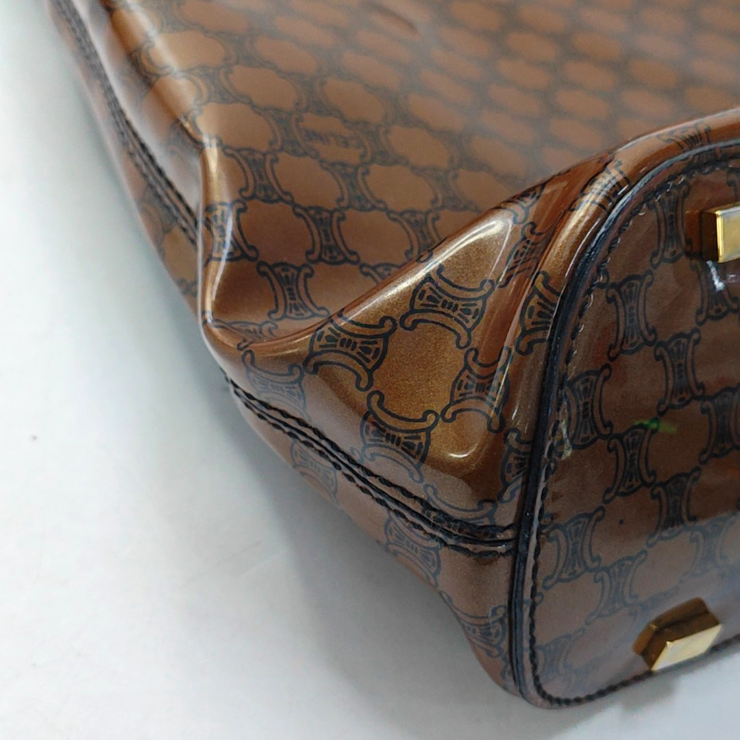 CELINE Tote bag Brown Special Material Triumphal Arch Single Shoulder Handbag Tote Golden hardware-(SKU)-949478098