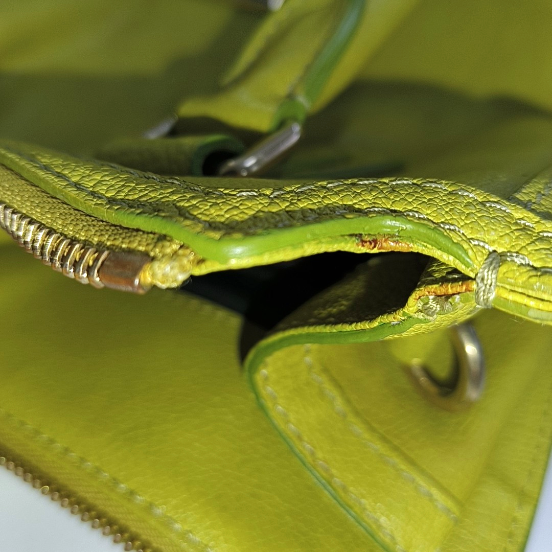 BURBERRY Yellow-Green Cowhide Single Shoulder Bag, Handbag, Crossbody Golden hardware Removable shoulder strap-(SKU)-959530790