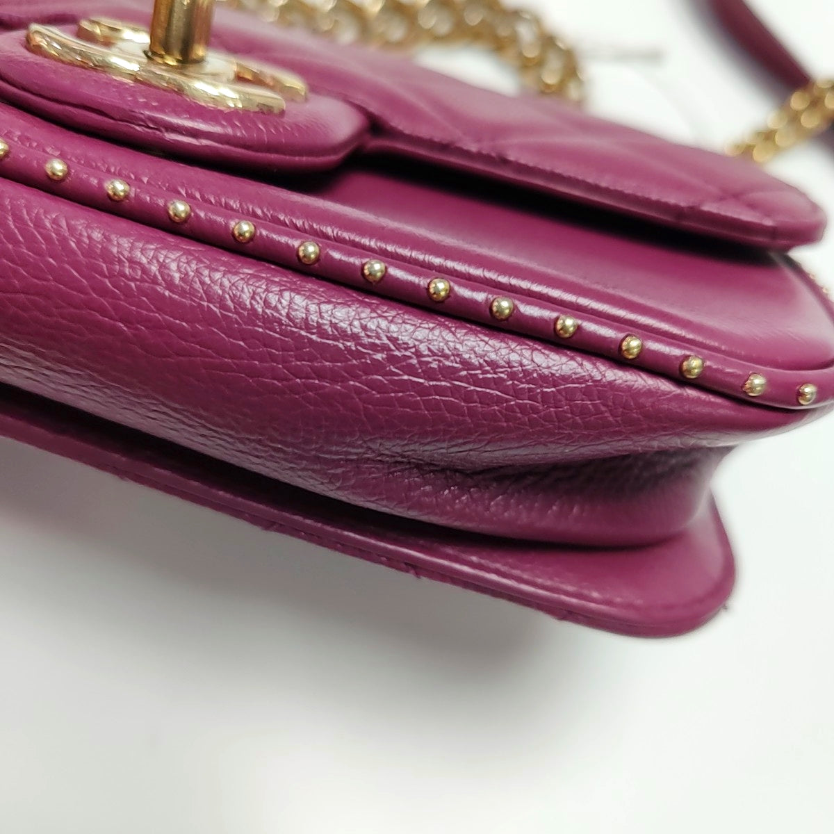 CHANEL CLASSIC FLAP Mini Burgundy Calfskin Quilted Large Mini Shoulder Bag Crossbody Strap Gold Hardware 24k-(SKU)-971151918