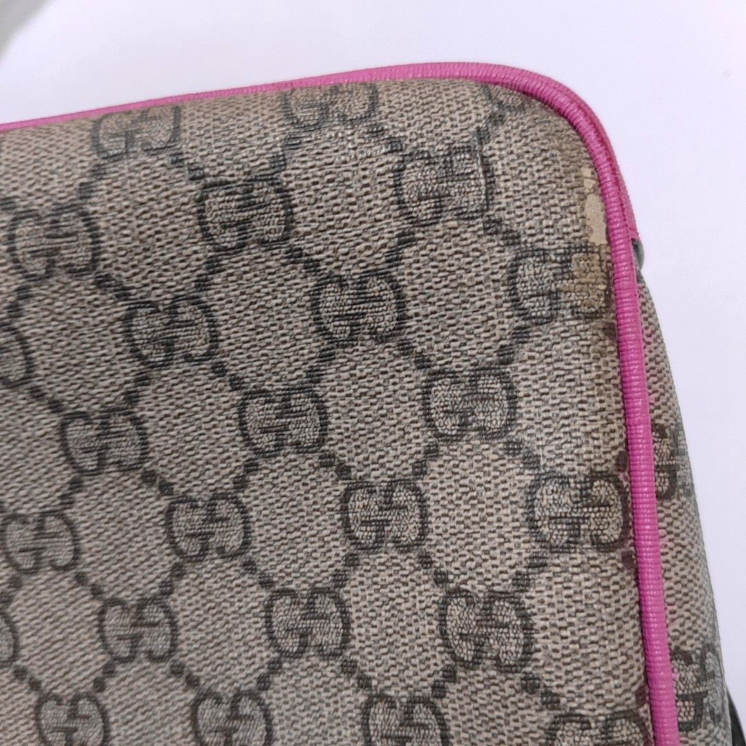 GUCCI Multicolor Coated Canvas Monogrammed Printed Single Shoulder Bag Crossbody Bag Silver Hardware-(SKU)-956794063