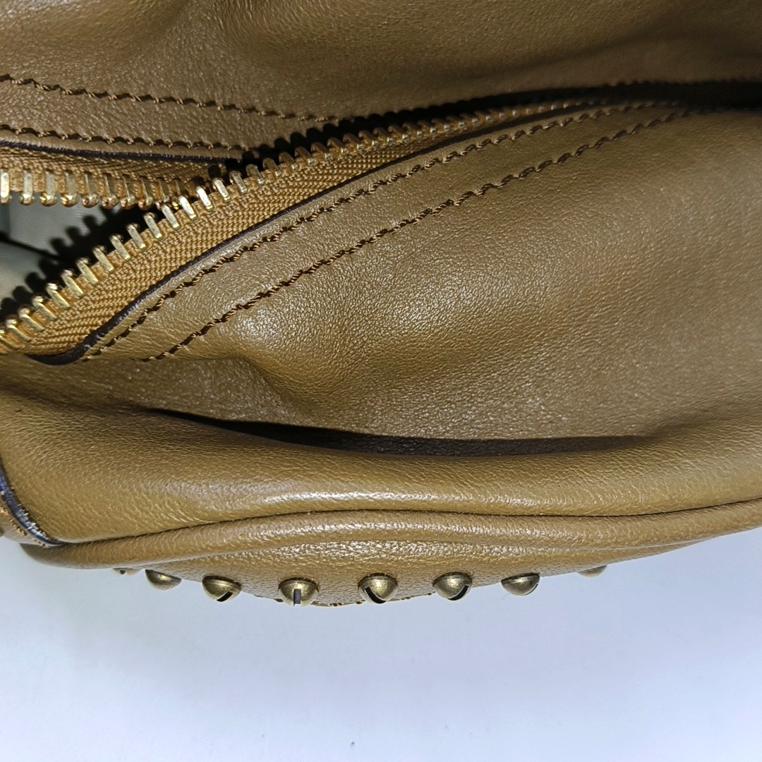 BURBERRY Gladstone Dark Brown Cowhide Studs Tote Bag Golden hardware-(SKU)-931456343