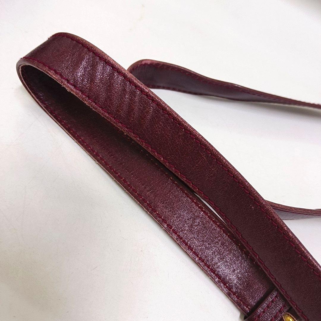 CELINE Burgundy Leather Single Shoulder Bag Golden hardware Removable shoulder strap-(SKU)-954657599