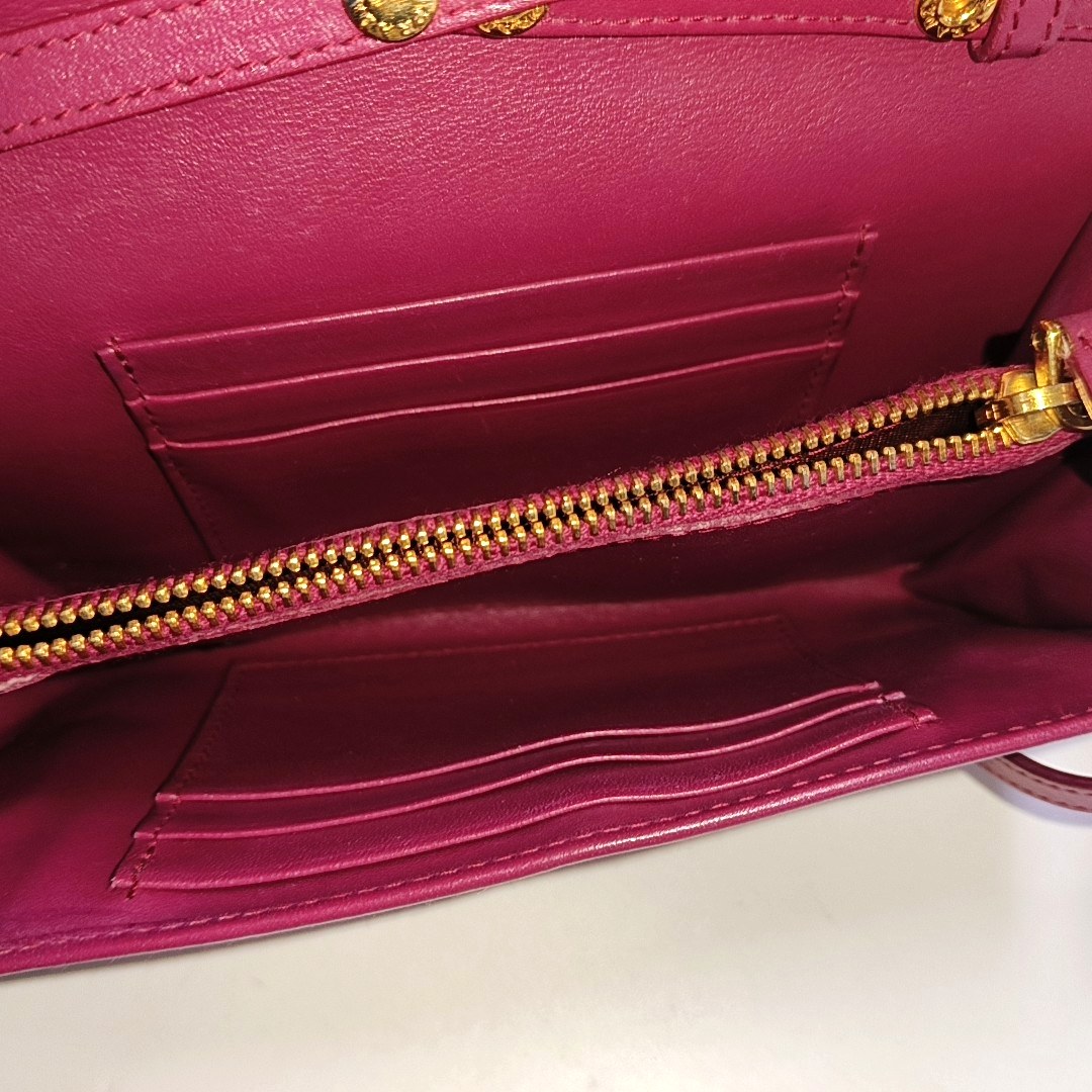 PRADA Pink Nylon Quilted Crossbody Shoulder Bag Handbag Clutch Golden hardware Removable shoulder strap-(SKU)-959993343