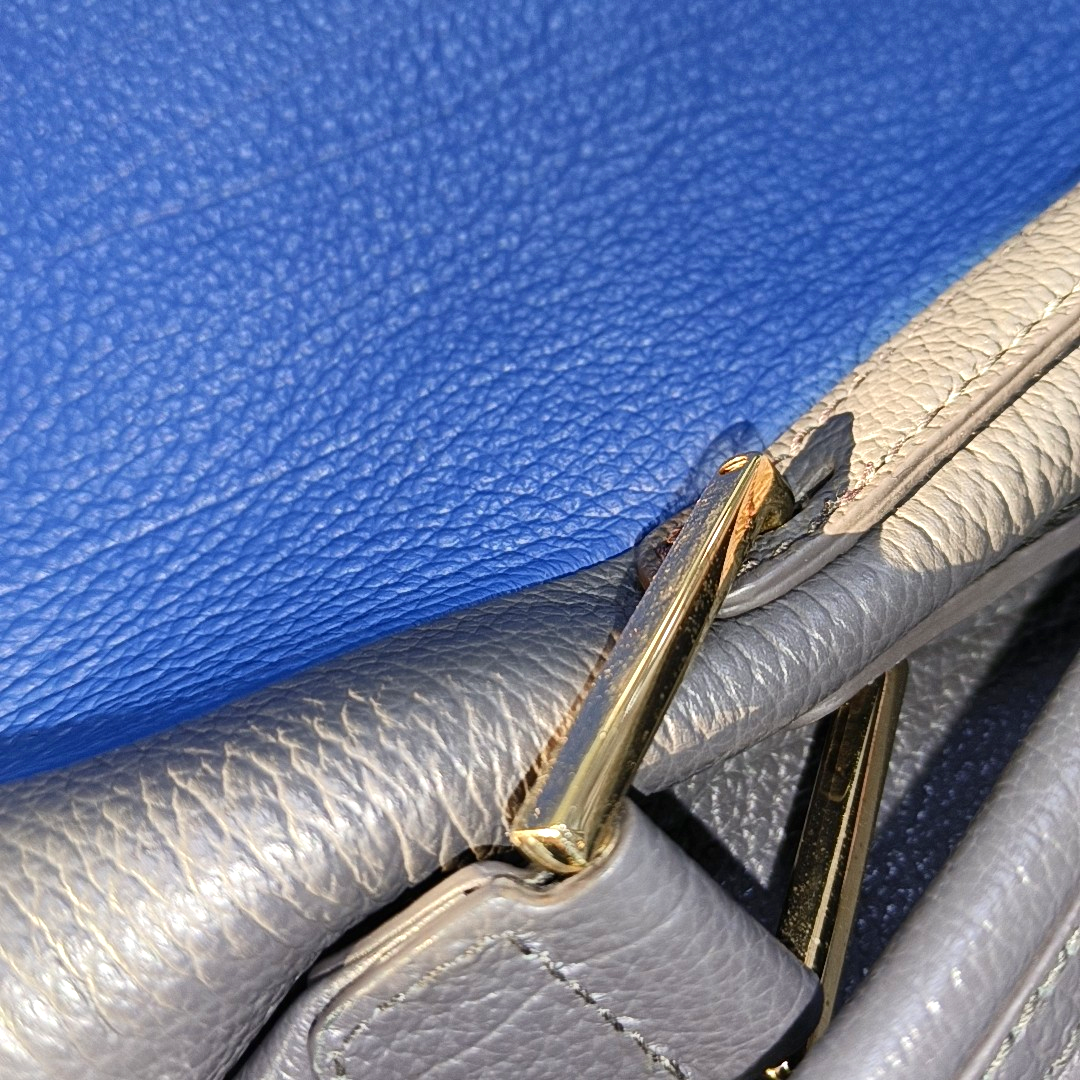 FURLA Blue cowhide single shoulder bag Golden hardware Removable shoulder strap-(SKU)-14420389