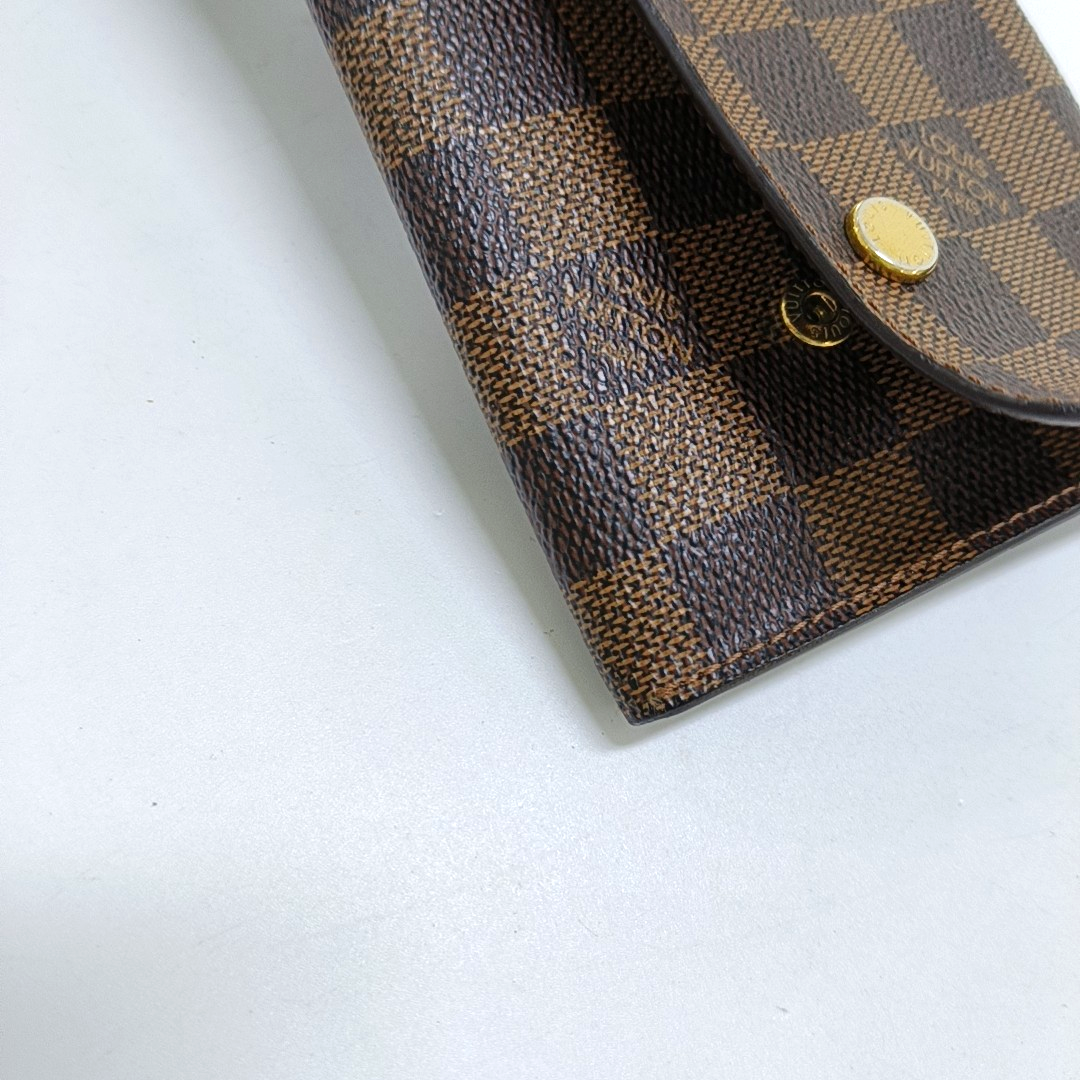 LOUIS VUITTON GRAPHITE LONG Brown Coated Canvas Checkered Wallet Golden hardware-(SKU)-959718998