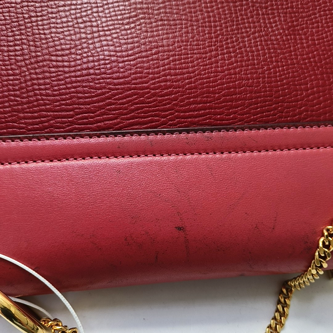 Chloé Drew Medium size Red Cowhide Piggy Bag Single Shoulder Bag Sling Golden hardware-(SKU)-955862500