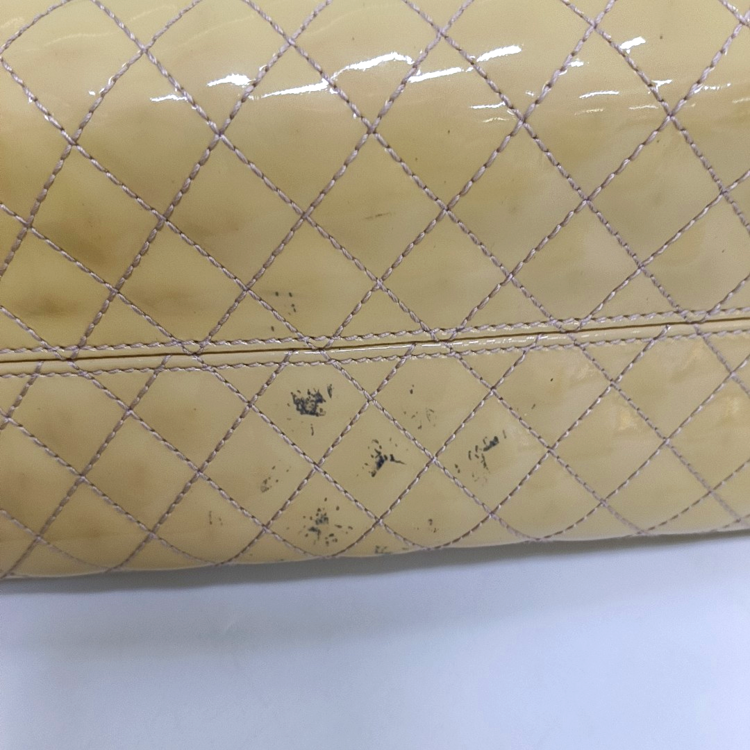 FERRAGAMO Tote bag Yellow Cowhide Quilted Handbag Silver Hardware-(SKU)-937625513