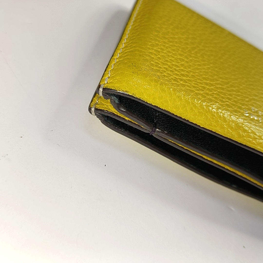 CELINE Yellow Cowhide Card Case-(SKU)-952996653