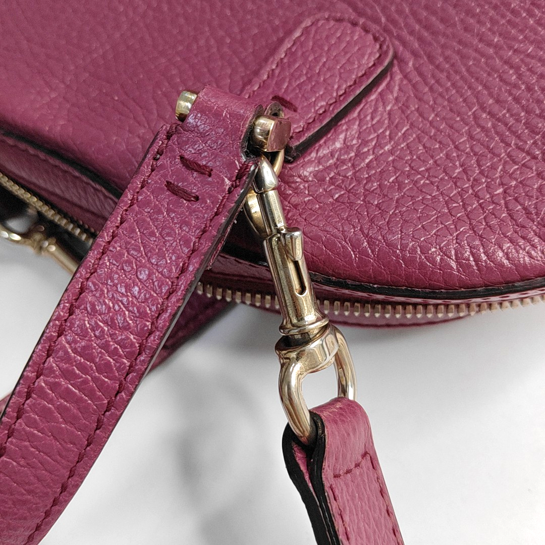 GUCCI Purple leather single shoulder bag crossbody handbag Golden hardware Removable shoulder strap-(SKU)-945084262
