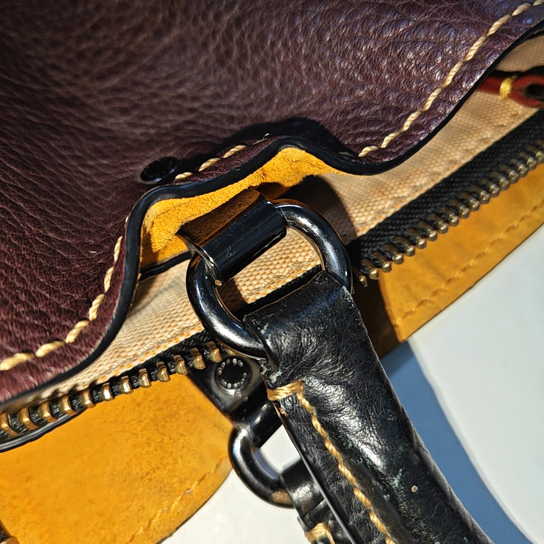 COACH ROGUE Maroon Cowhide Single Shoulder Bag Handbag Black hardware shoulder straps-(SKU)-935376340