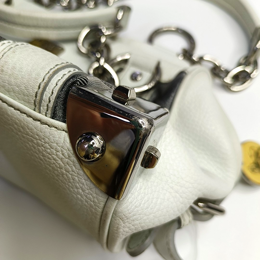 MCM Gray Fabric Jacquard Single Shoulder Bag Silver Hardware-(SKU)-943696572
