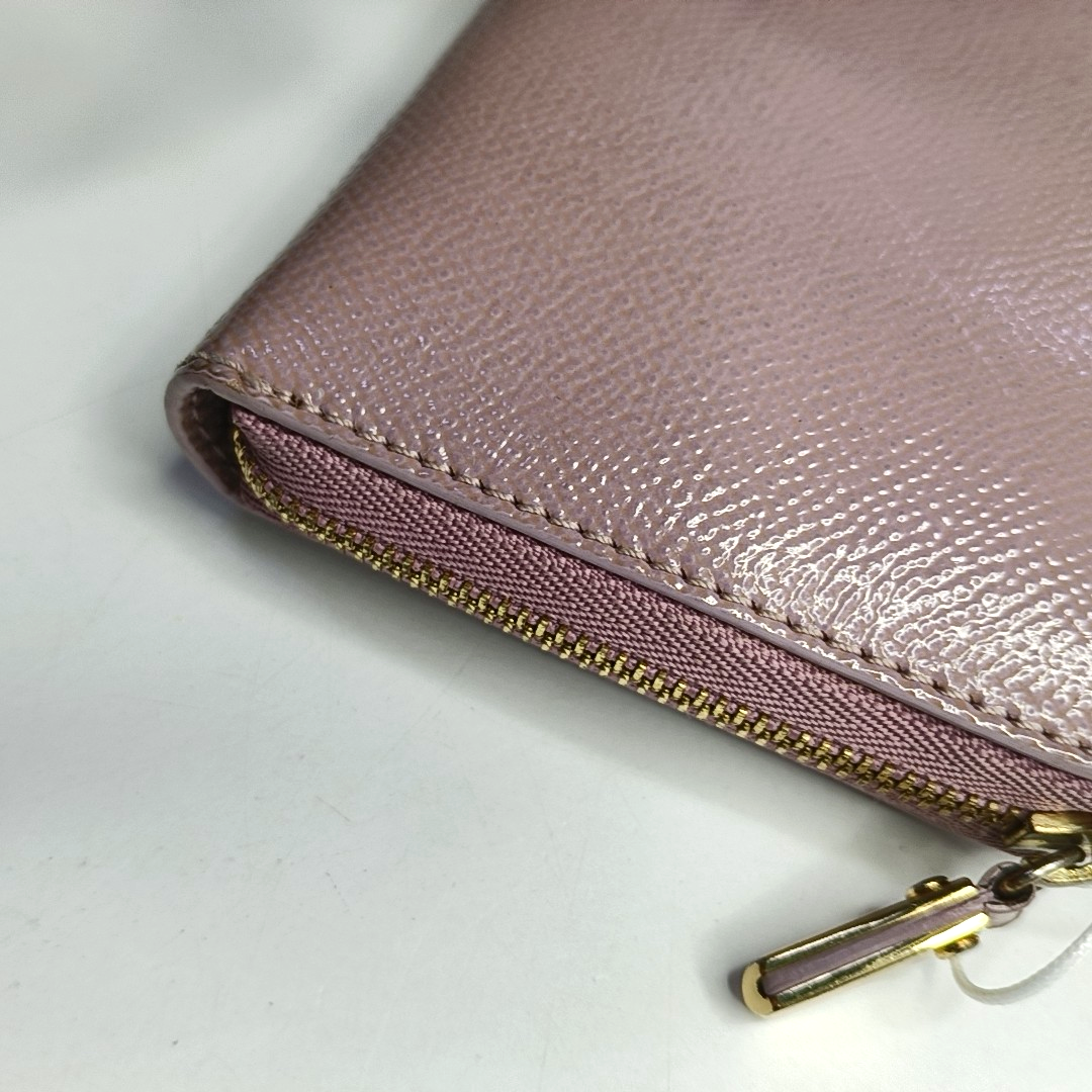 BURBERRY Light Pink Calf Leather Wallet Golden hardware-(SKU)-953079132