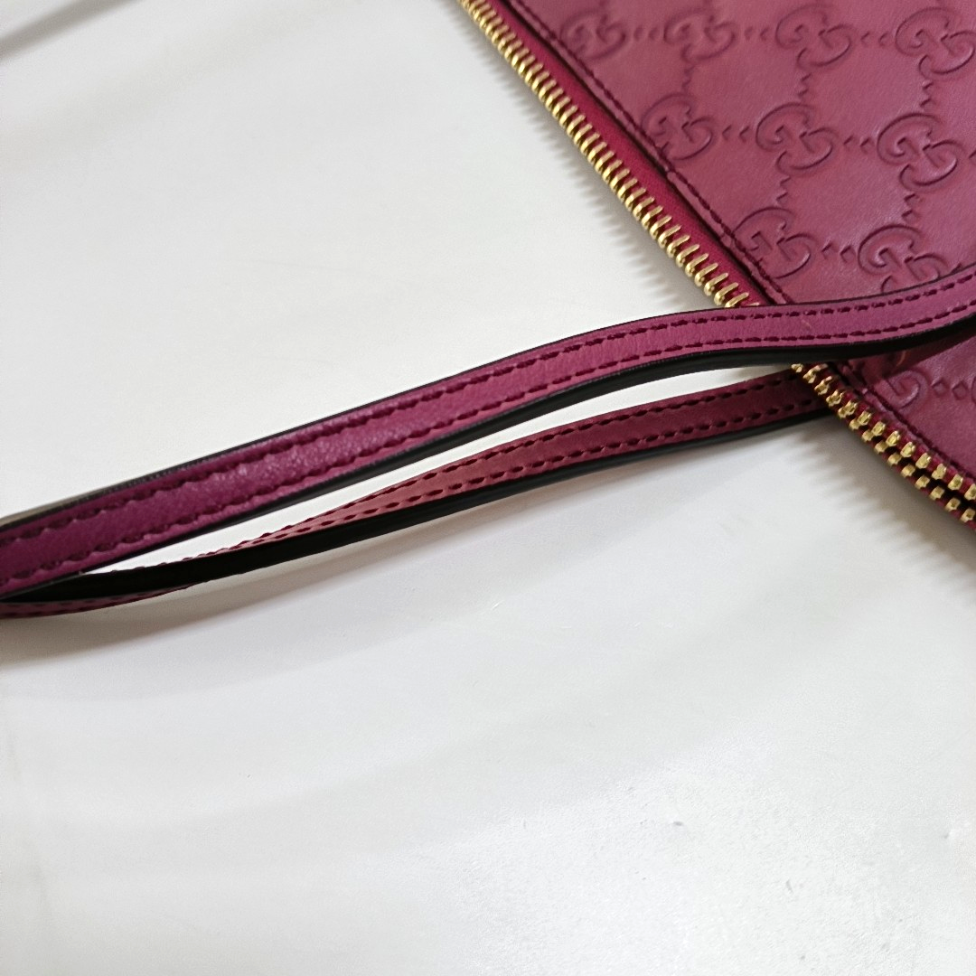 GUCCI Bree Purple leather old flower embossed single shoulder bag Golden hardware-(SKU)-959516501