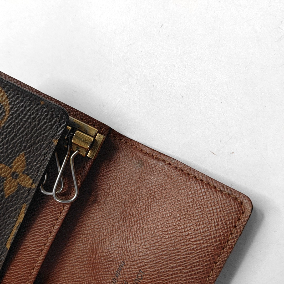 LOUIS VUITTON PORTE MONNAIE Brown Coated Canvas Monogram Key Bag Golden hardware-(SKU)-943902302