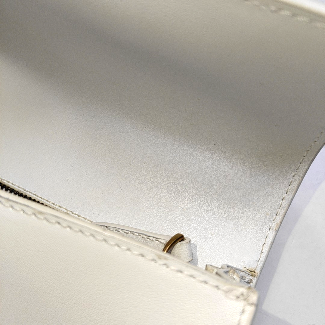 PINKO mini White Cowhide Studs Crossbody Bag Shoulder Bag Golden hardware-(SKU)-944690837