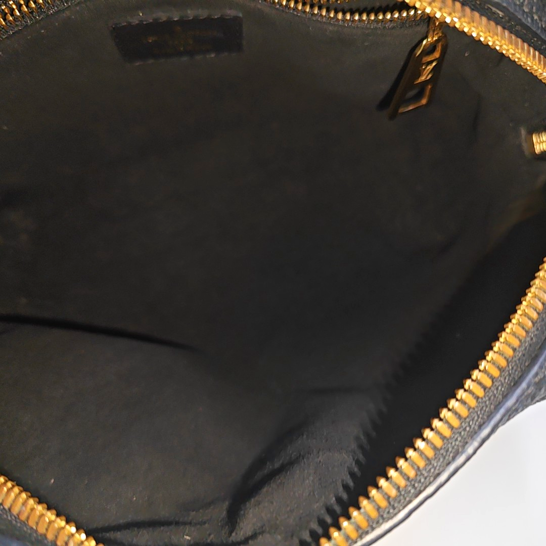 LOUIS VUITTON PETITE MALLE Black Calfskin Monogram Embossed Single Shoulder Bag Tote Bag Gold Hardware Removable Strap-(SKU)-934939114