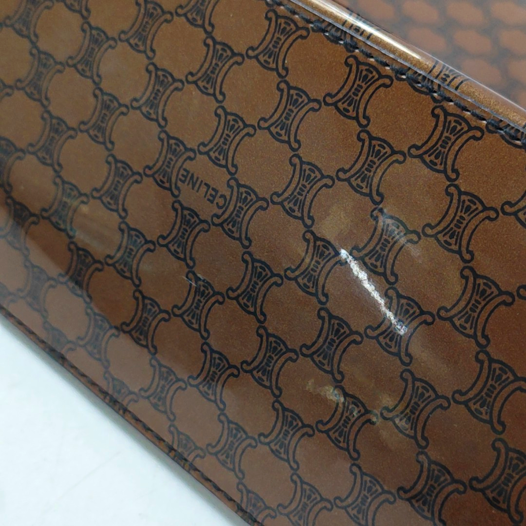 CELINE Tote bag Brown Special Material Triumphal Arch Single Shoulder Handbag Tote Golden hardware-(SKU)-949478098