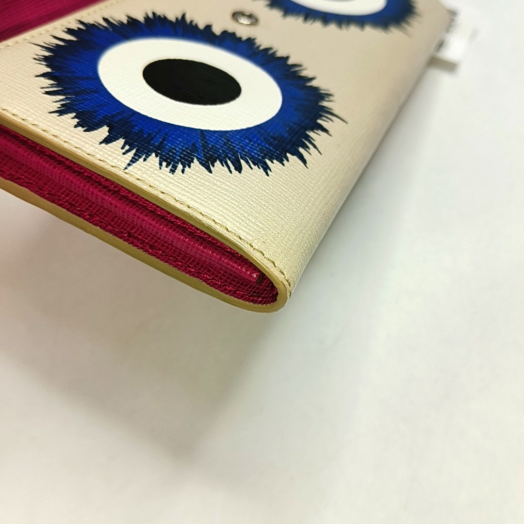 FENDI Monster Color blocked leather monster inlaid wallet Golden hardware-(SKU)-946074355