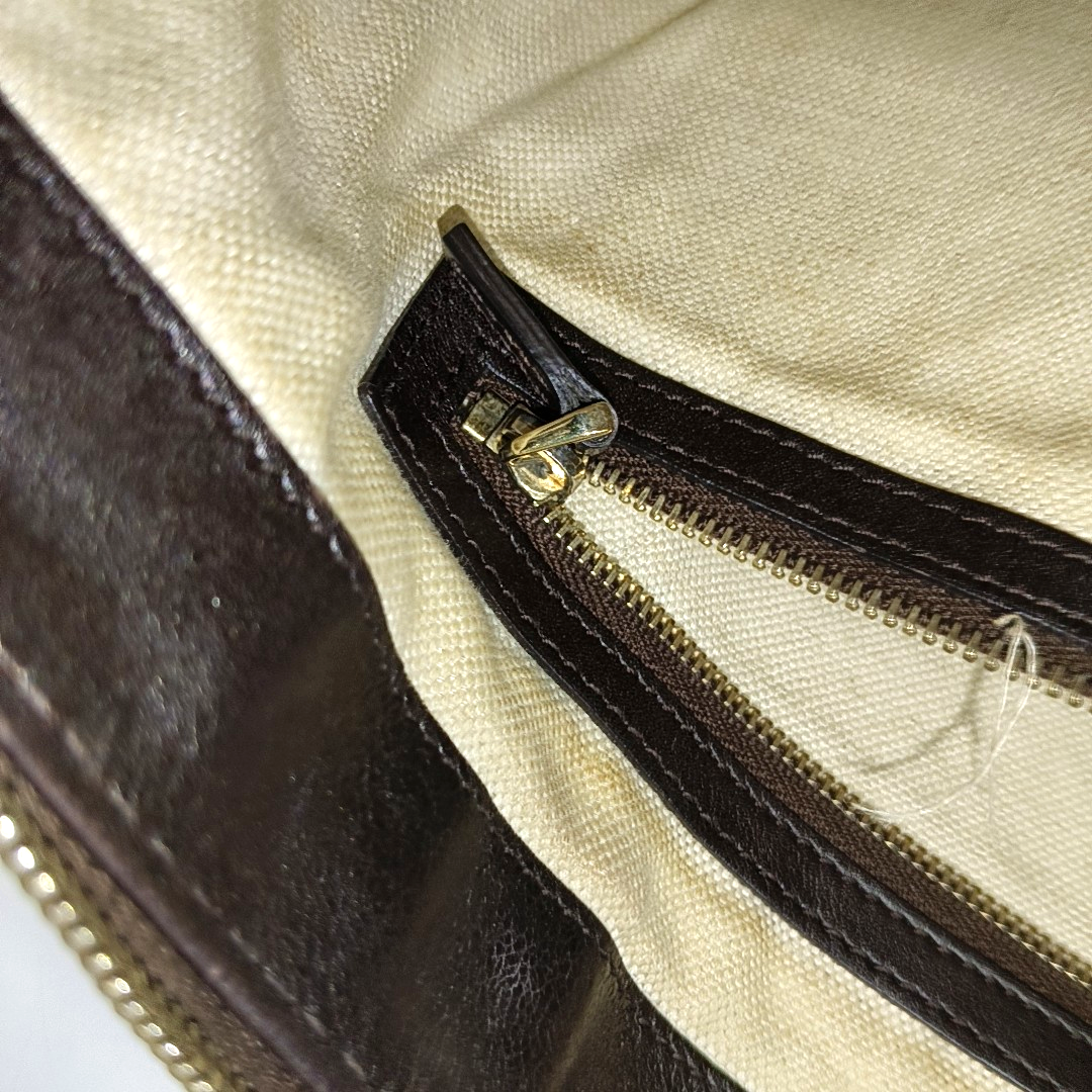 GUCCI Tote bag Dark Brown Cowhide Monogrammed Quilted Single Shoulder Bag Handbag Crossbody Golden hardware Removable shoulder strap-(SKU)-946858648
