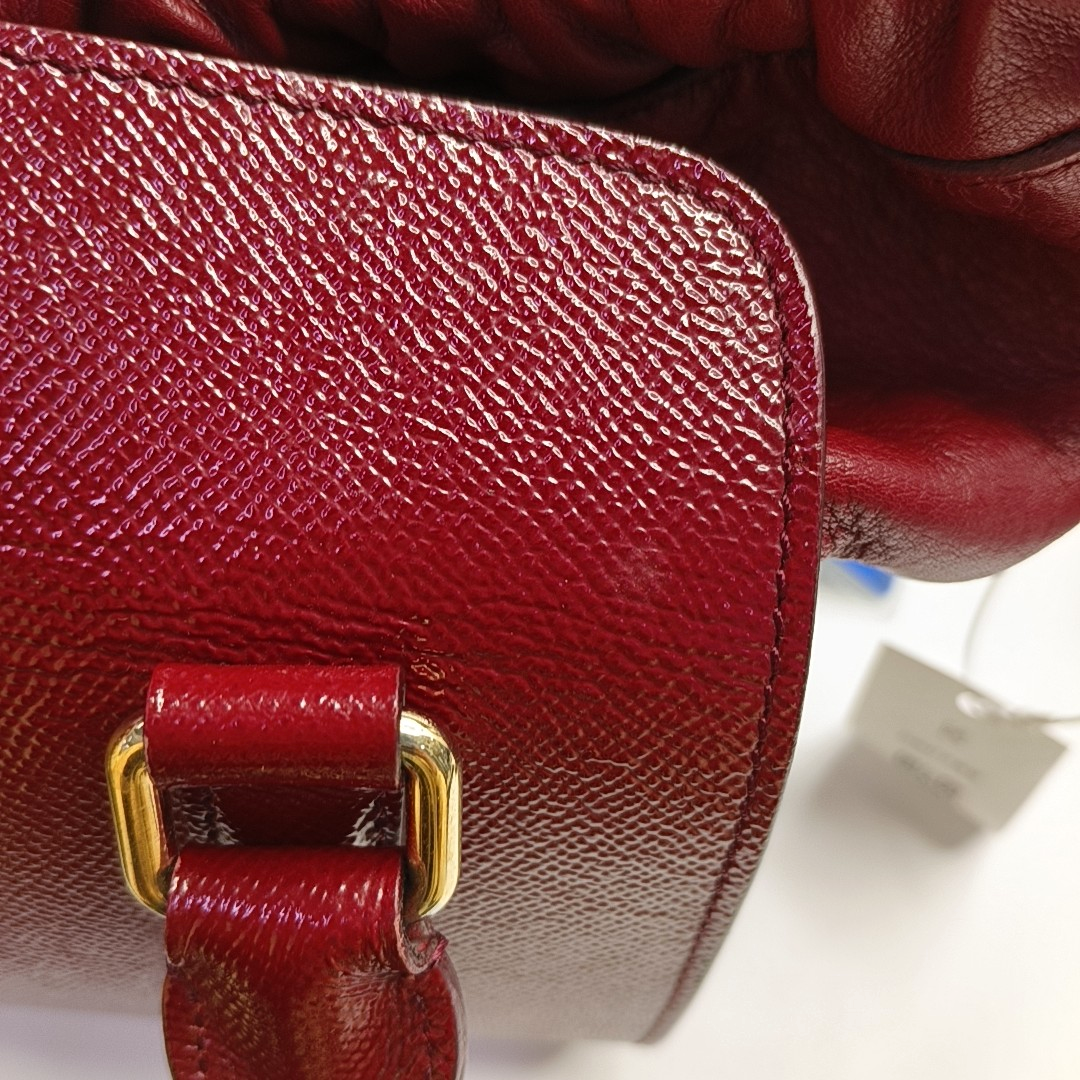 BURBERRY Dinton Red Cowhide Single Shoulder Bag Handbag Crossbody Bag Golden hardware Removable shoulder strap-(SKU)-943696805