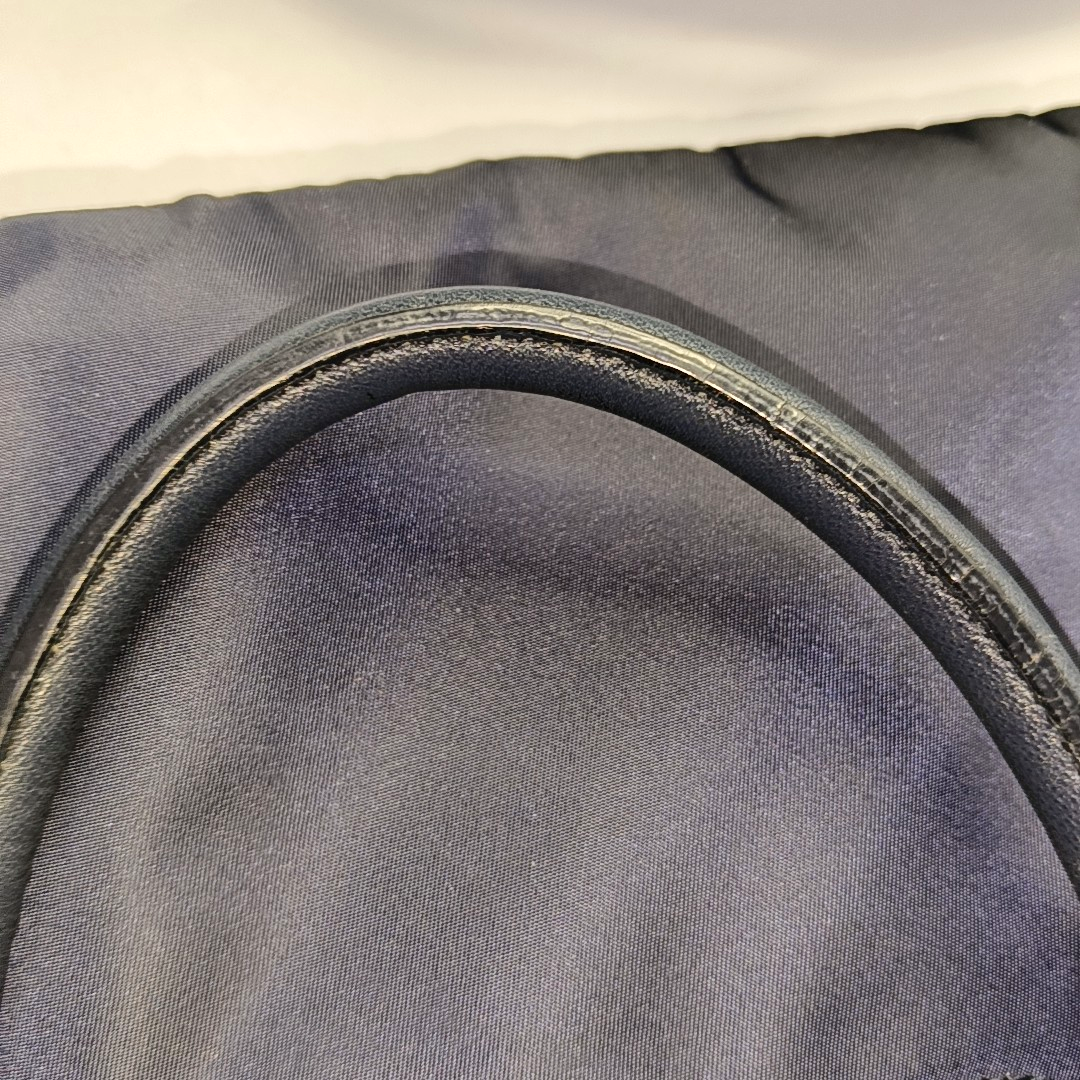 PRADA Tote bag Navy Nylon Logo Crossbody Bag Handbag Single Shoulder Bag Golden hardware-(SKU)-953507346