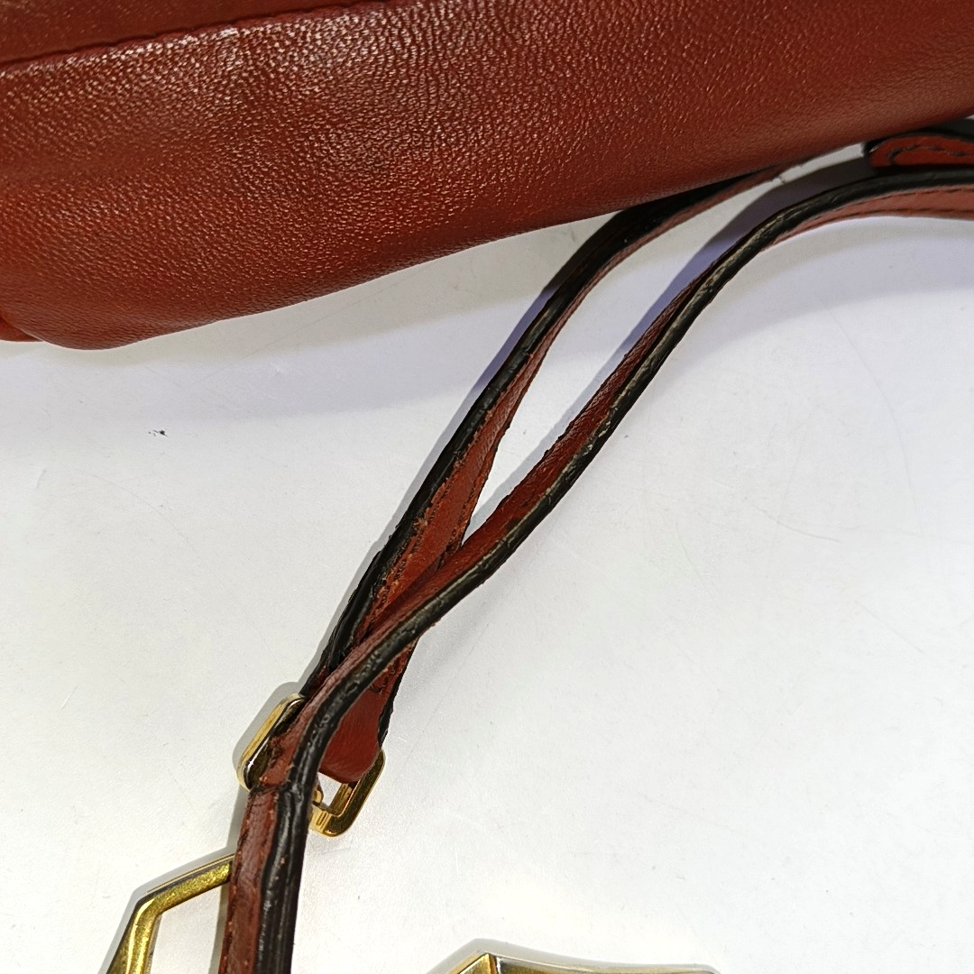 BURBERRY Red cowhide shoulder bag crossbody bag Golden hardware Removable shoulder strap-(SKU)-954287529