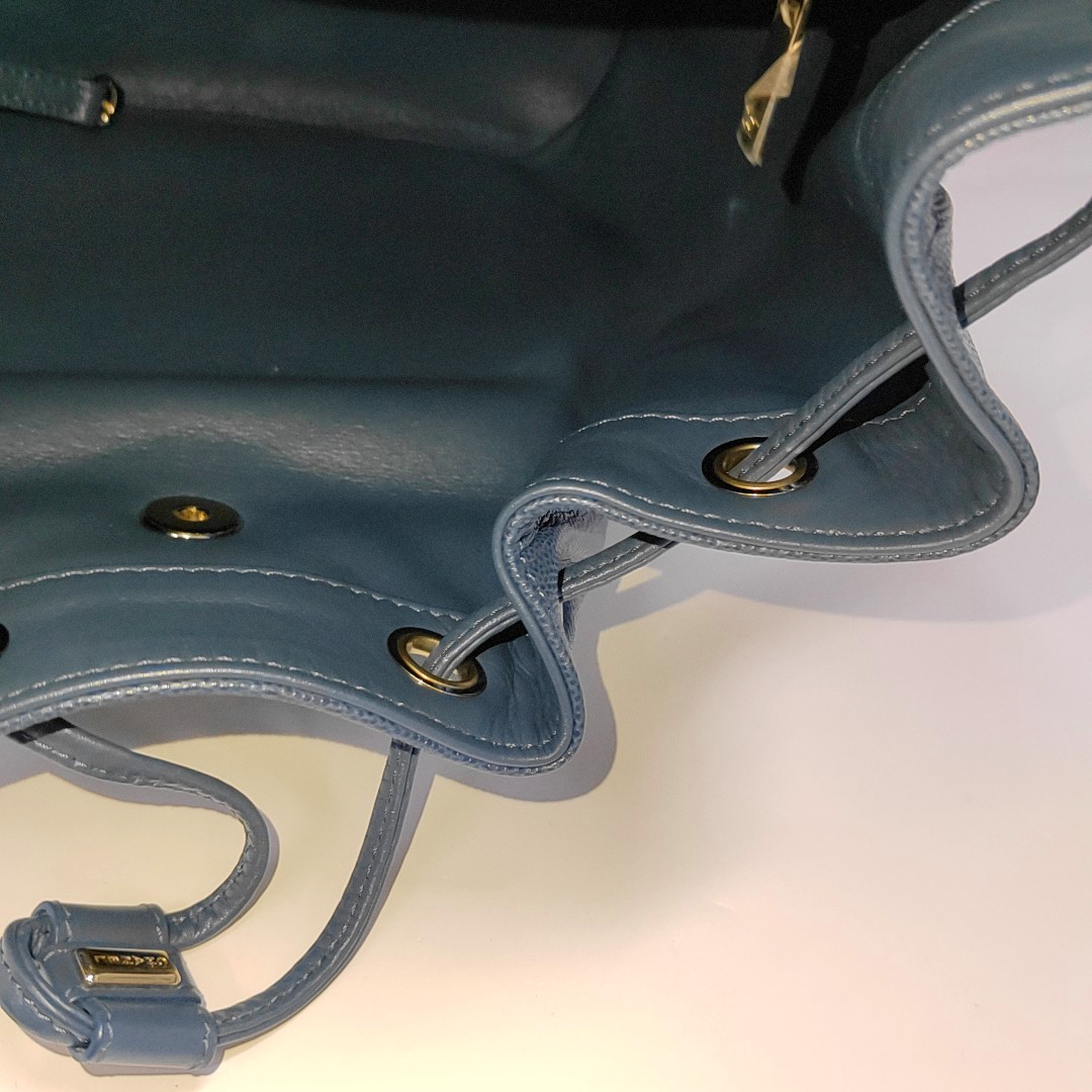 CHANEL BUSINESS AFFINITY Deep Blue Quilted Leather Grained Double Shoulder Bag with Gold Hardware 23 opening-(SKU)-956086106
