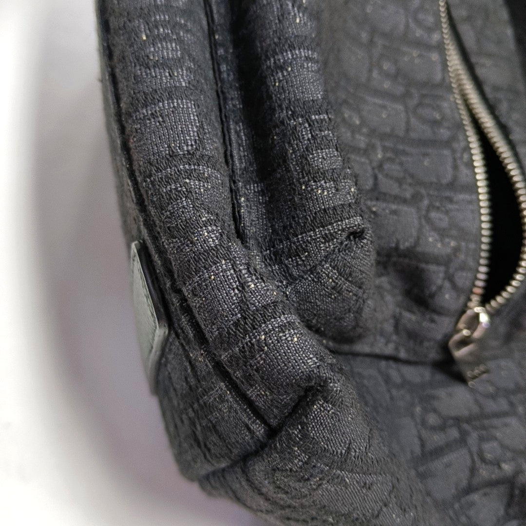 DIOR Rider Black Canvas Monogram Jacquard Backpack with Silver Hardware-(SKU)-970762004
