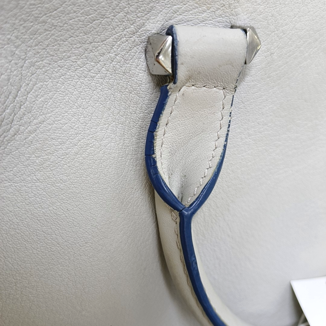 MCM ELLA Light Blue Leather Single Shoulder Bag Silver Hardware Removable shoulder strap-(SKU)-934712148