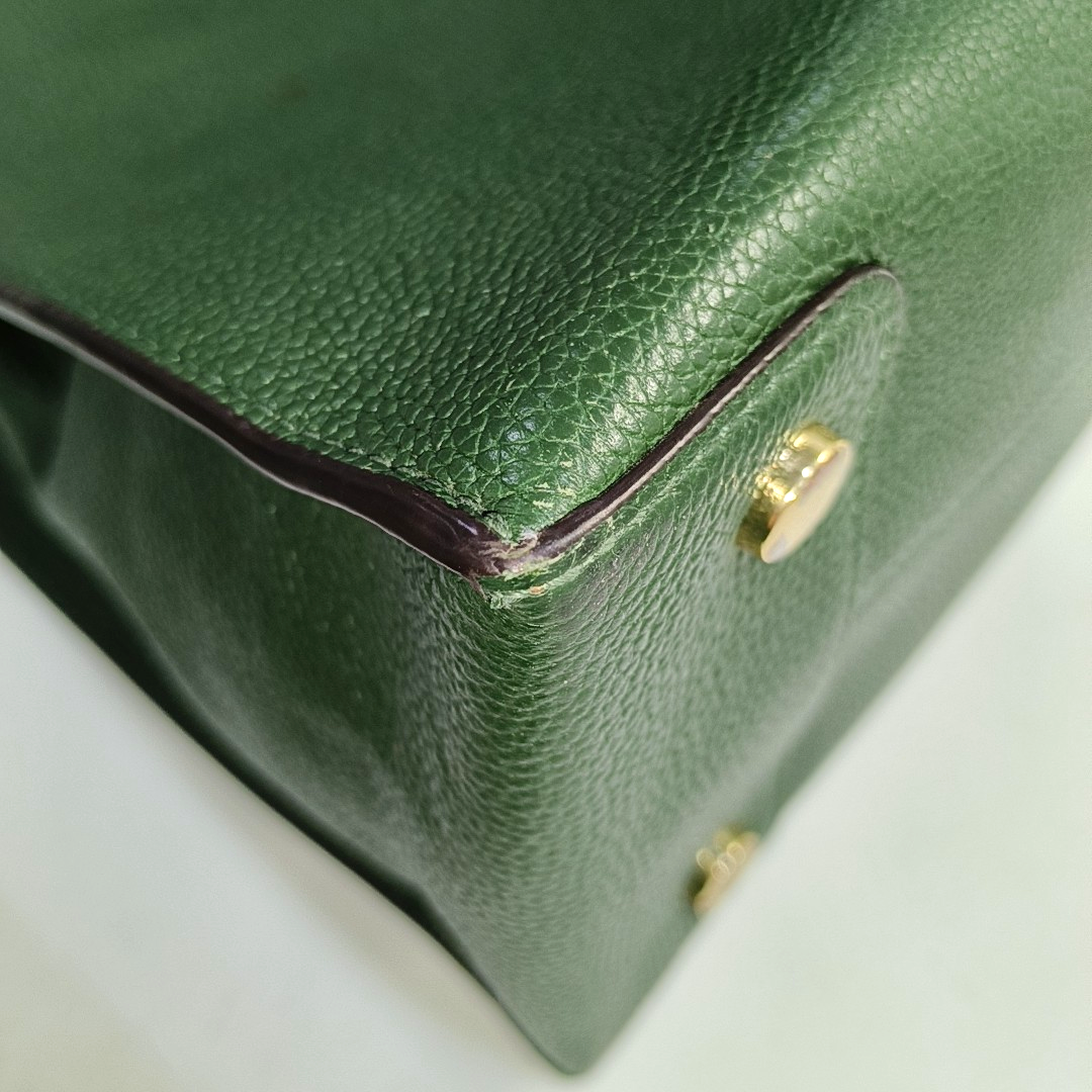 MICHAEL KORS Mercer Large size Dark Green Leather Crossbody Bag Single Shoulder Bag Handbag Golden hardware Removable shoulder strap-(SKU)-931190190