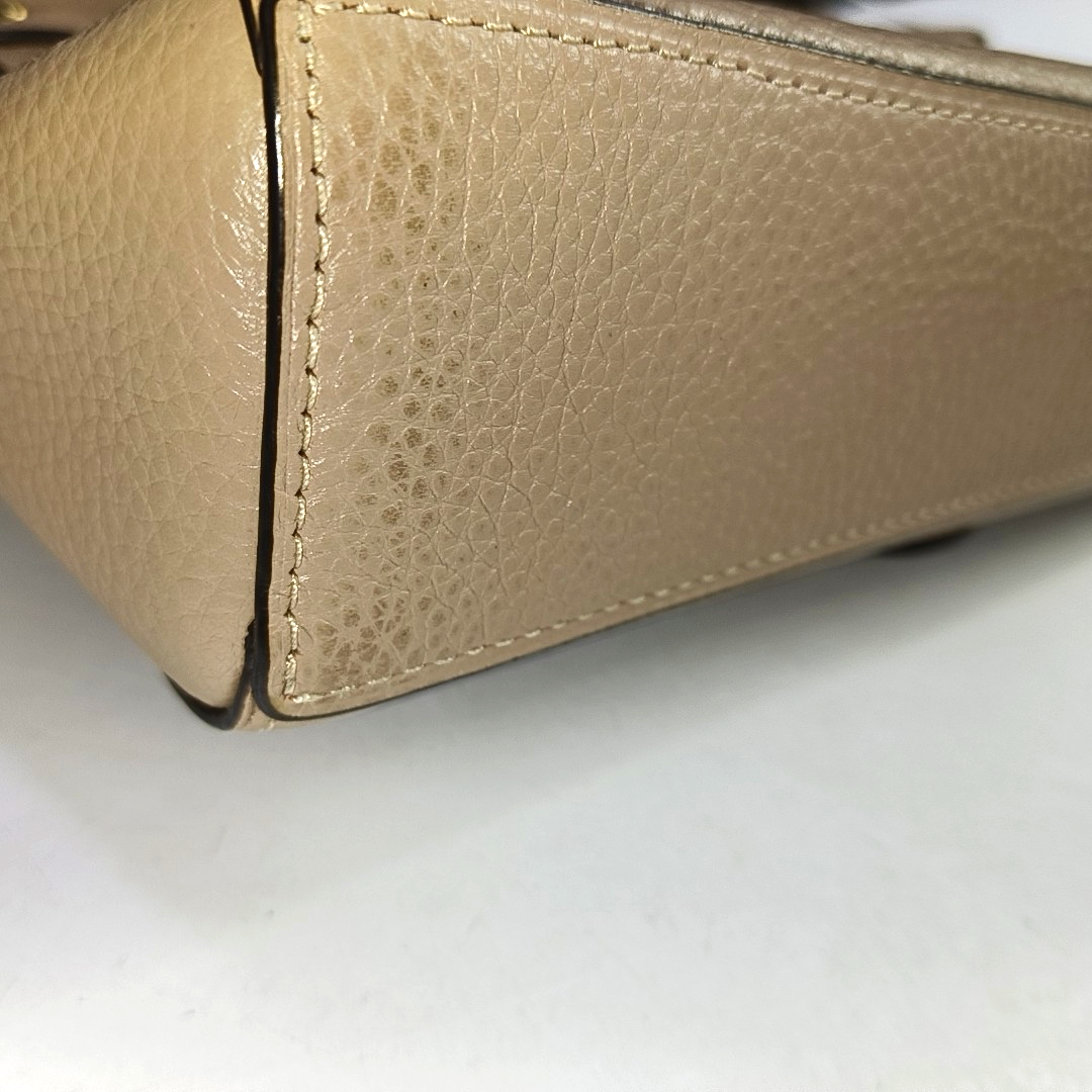 COACH 26 Khaki Cowhide Carriage Single Shoulder Bag Crossbody Handbag Golden hardware Removable shoulder strap-(SKU)-951599641