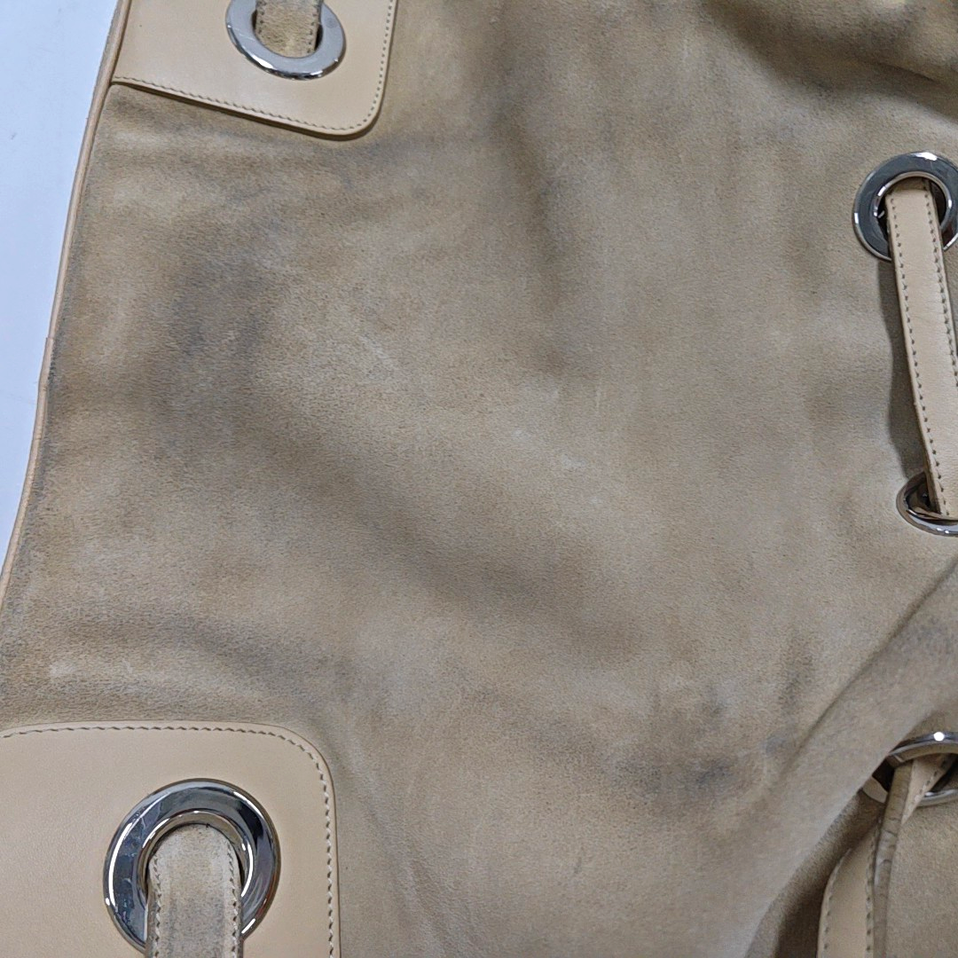 BALLY Tote bag Beige Suede Single Shoulder Tote Bag Silver Hardware-(SKU)-952425737