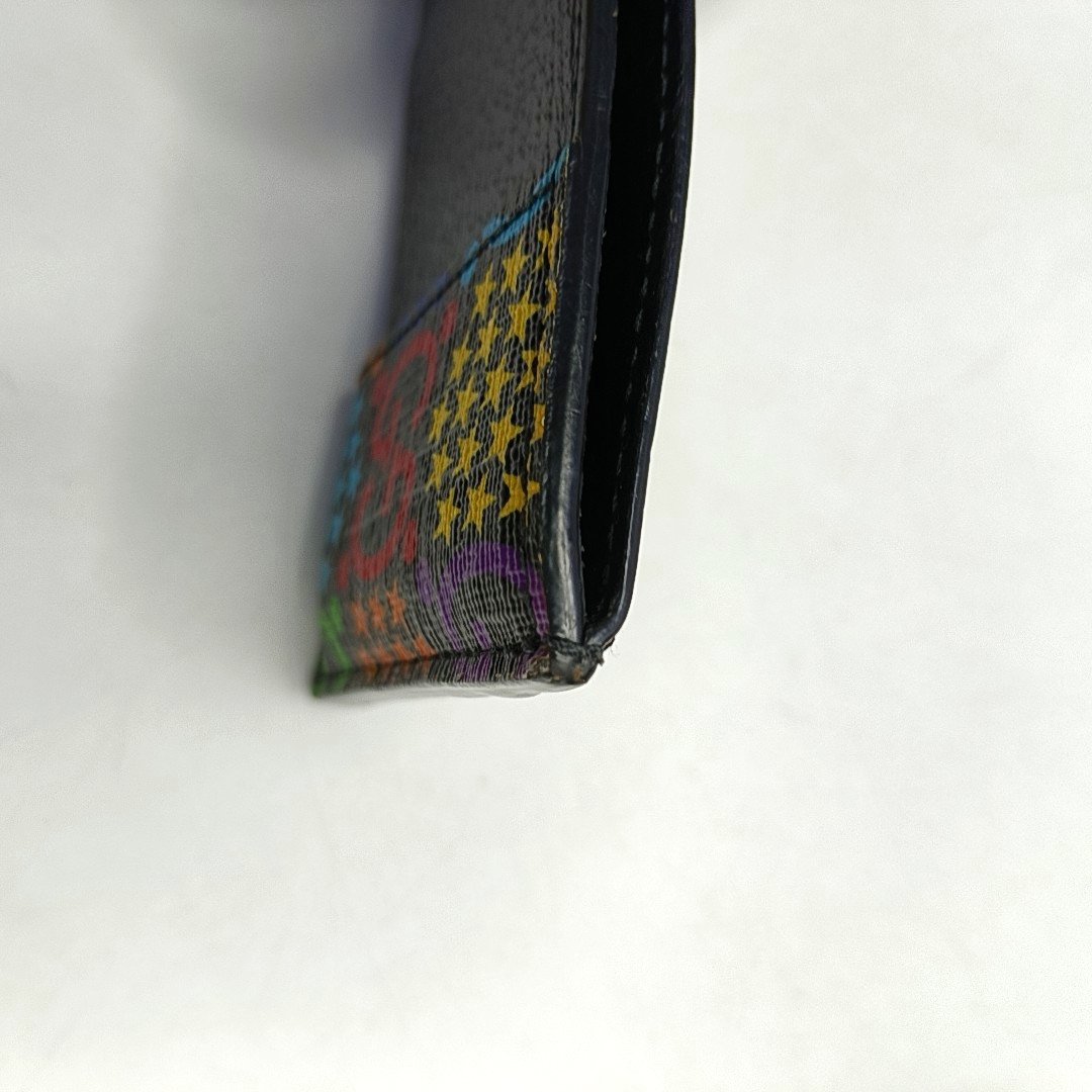 GUCCI Psychedelic Black Coated Canvas Monogrammed Printed Card Case-(SKU)-953235453