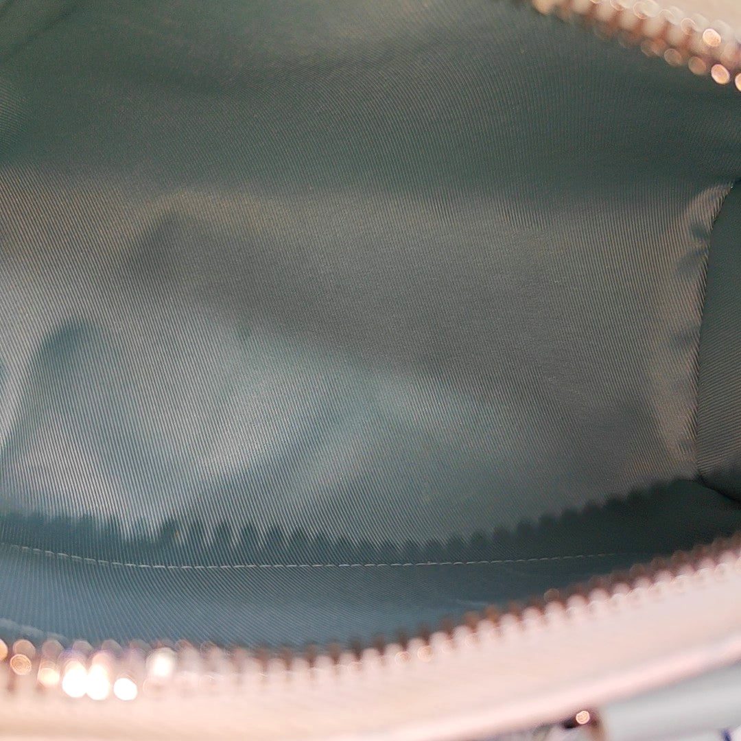 LOUIS VUITTON KEEPALL 25 Blue coated canvas monogram floral Boston bag shoulder bag handbag crossbody bag with silver hardware and removable shoulder strap-(SKU)-969471035