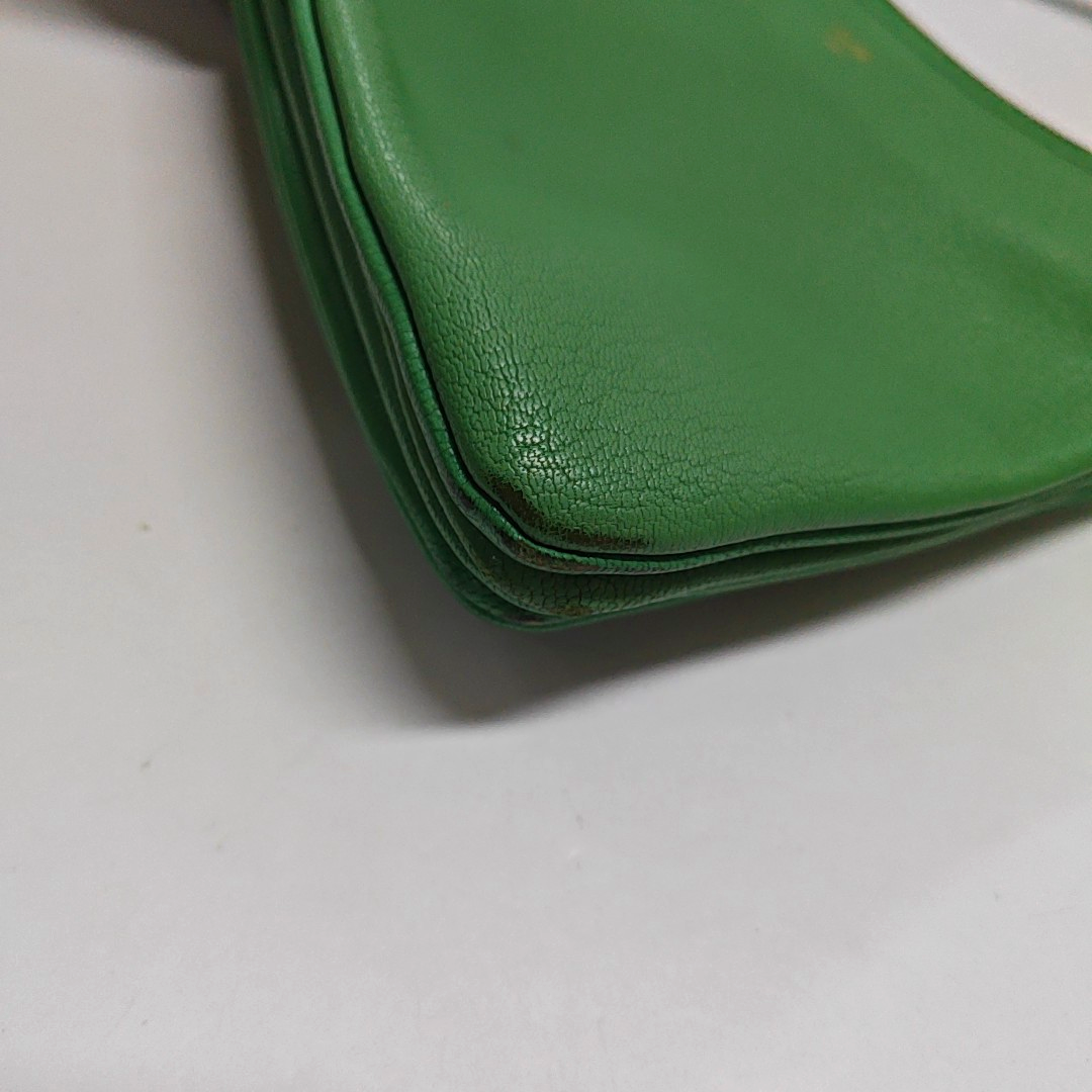 CELINE TRIO Small size Green Sheepskin Shoulder Bag Golden hardware-(SKU)-947272466