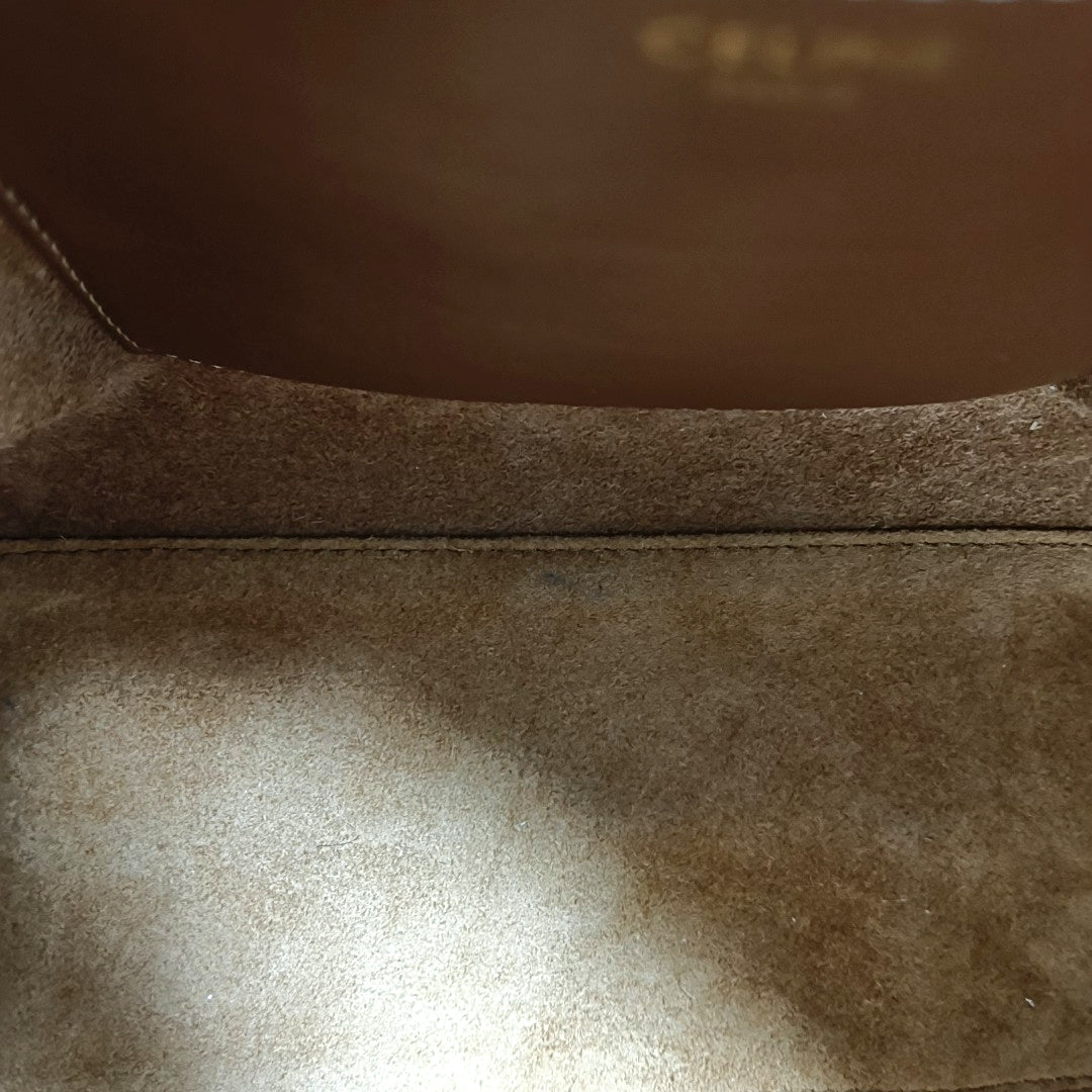 CELINE CABAS TRIOMPHE Brown Leather Quilted Shoulder Bag Tote Bag Crossbody Bag Gold Hardware Removable Strap-(SKU)-971128053