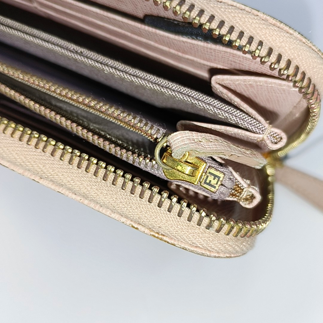 FENDI Pink Cowhide Wallet Golden hardware-(SKU)-931312334