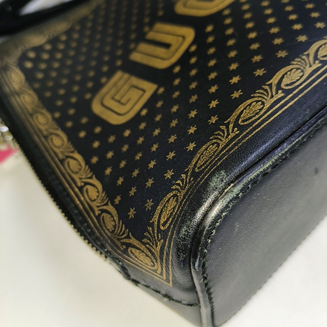 GUCCI Gucci x Sega Black Cowhide Printed Crossbody Bag Single Shoulder Bag Silver Hardware Removable shoulder strap-(SKU)-942931331