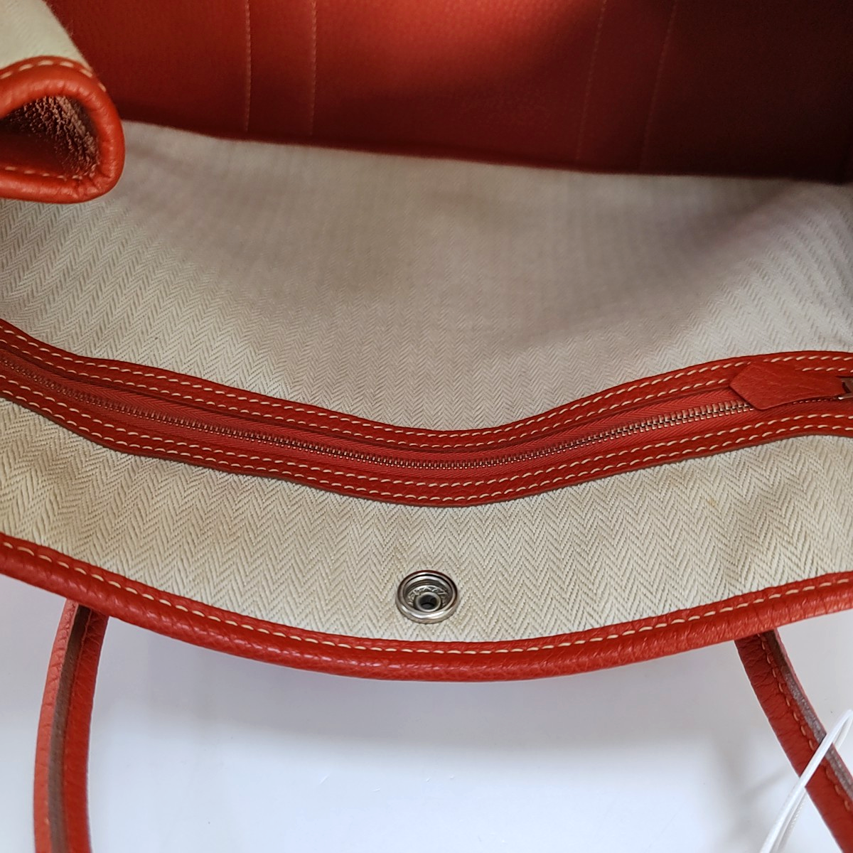 HERMÈS Garden Party 36 Red Negonda Leather Handbag, Silver Hardware, 🅀 Monogrammed-(SKU)-958206619