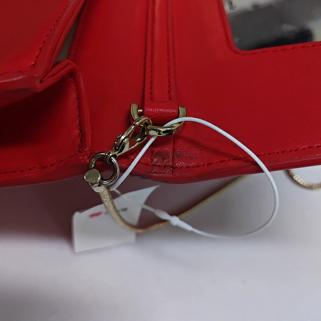 Kate Spade Red Leather Single Shoulder Bag Crossbody Bag Golden hardware Removable shoulder strap-(SKU)-941435596