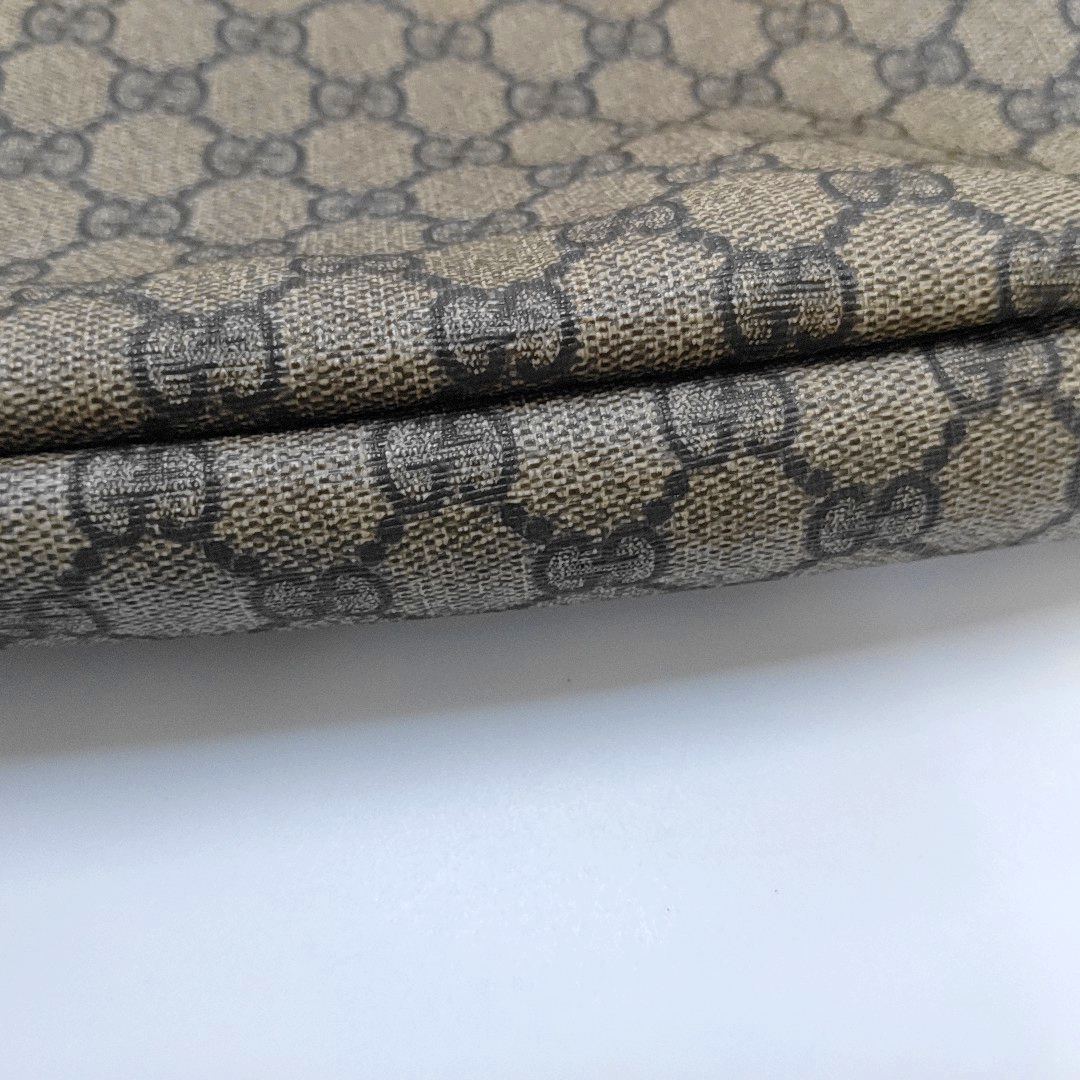 GUCCI Khaki Coated Canvas Old Flower Single Shoulder Bag Crossbody Bag Golden hardware-(SKU)-953765486