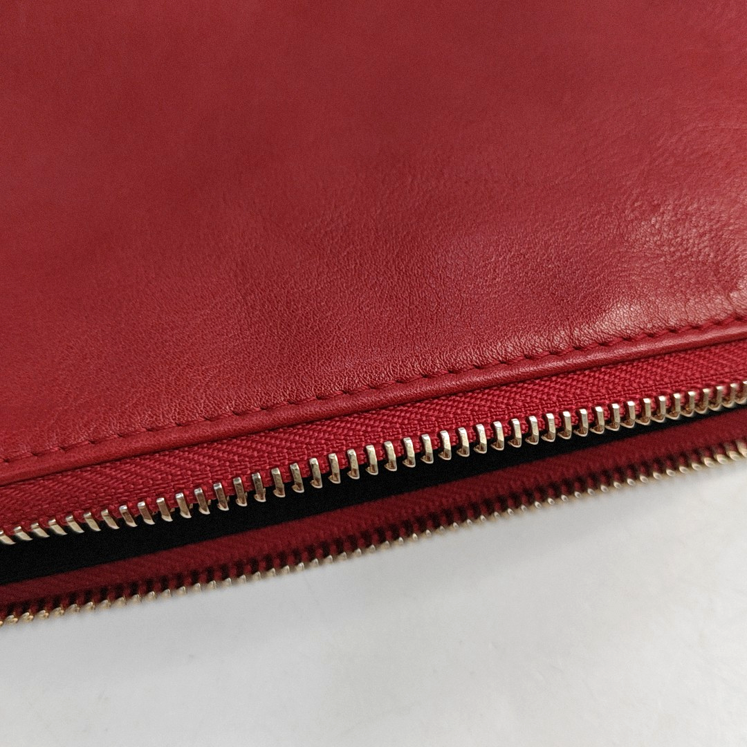 BVLGARI COLLEZIONE 1910 Red Cowhide Embossed Shoulder Bag Tote Golden hardware Removable shoulder strap-(SKU)-960389030