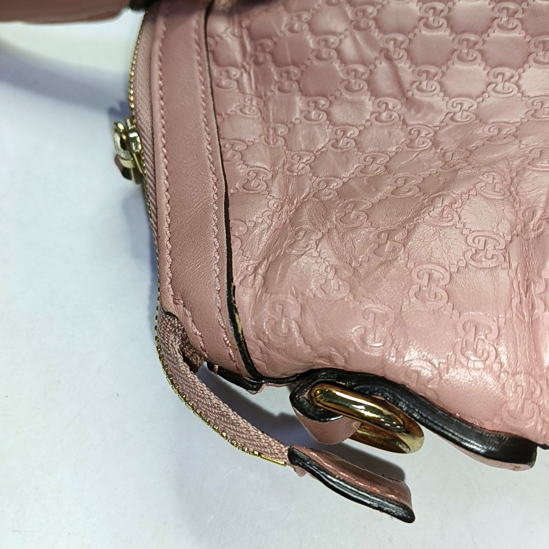 GUCCI Microguccissima Pink Calfskin Monogram Embossed Single Shoulder Tote Bag Crossbody Handbag Golden hardware-(SKU)-952396847