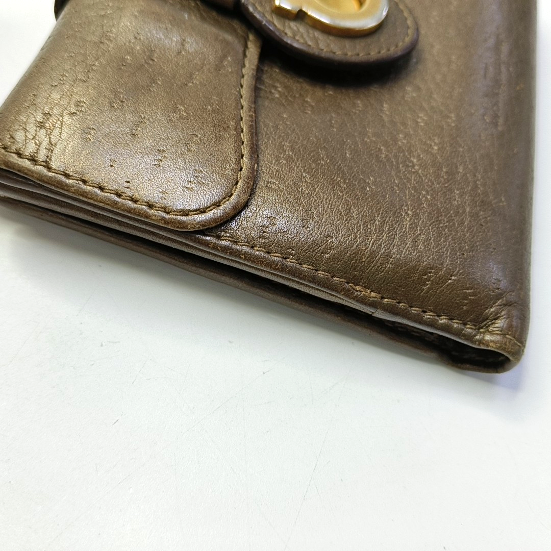 FERRAGAMO Brown Cowhide Wallet Golden hardware-(SKU)-943612339