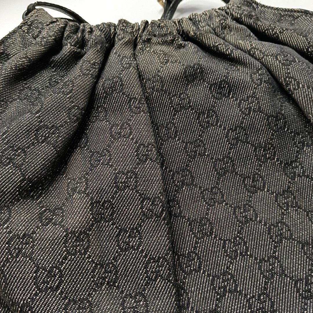 GUCCI Tote bag Dark Gray Canvas Monogrammed Handbag Golden hardware-(SKU)-948514581