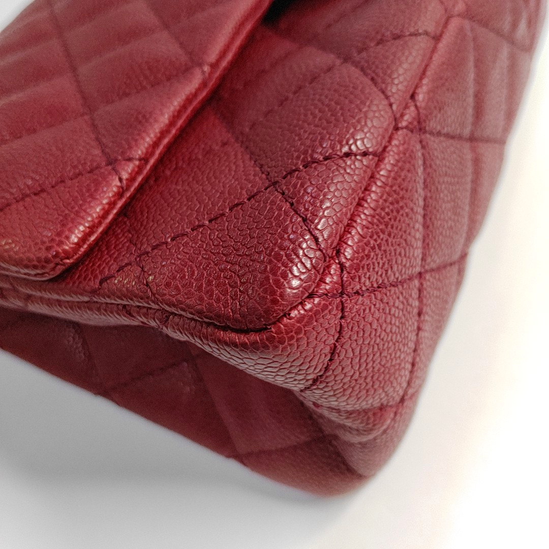 CHANEL 2.55 Large Size Fuchsia Color Pebbled Leather Quilted Crossbody Shoulder Bag with Palladium Hardware, 14 openings-(SKU)-962931310