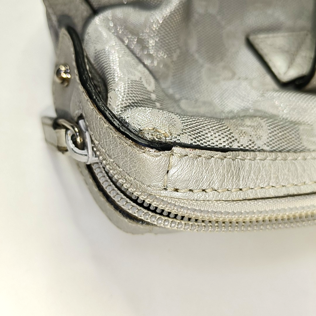 GUCCI Gray Canvas Monogram Handbag Silver Hardware-(SKU)-944904855