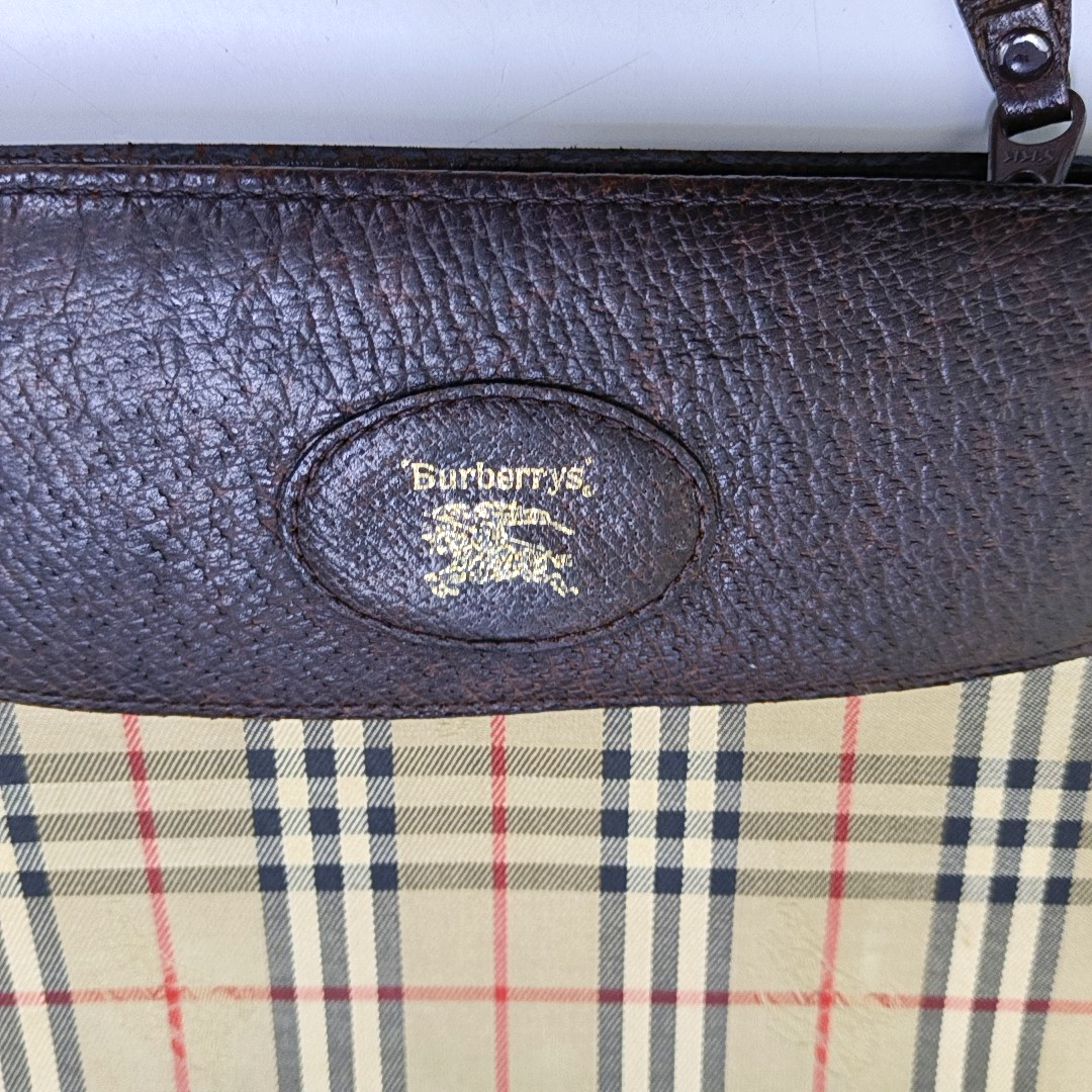 BURBERRY Brown Canvas Warhorse Grain Handbag Crossbody Single Shoulder Bag Golden hardware-(SKU)-959933815